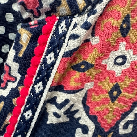 Anthropologie Akemi + Kin V-Neck Handkerchief Hem Sleeveless Top Navy + Pink XS - Picture 6 of 9